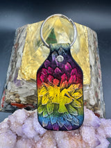 Stamped Leather Keychain - Fairy on Mushroom