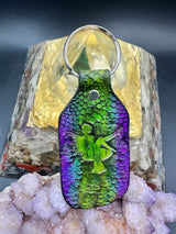 Stamped Leather Keychain - Fairy on Mushroom