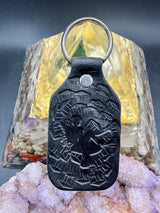 Stamped Leather Keychain - Fairy on Mushroom