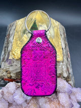 Stamped Leather Keychain - Geometric Shield 1.0