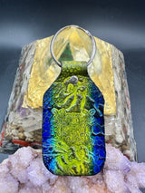 Stamped Leather Keychain - Geometric Shield 2.0