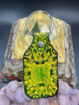 Stamped Leather Keychain - Geometric Shield 2.0