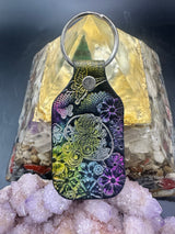 Stamped Leather Keychain - Butterflies