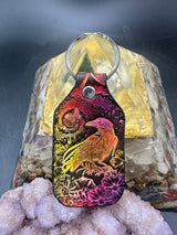 Stamped Leather Keychain - Butterflies