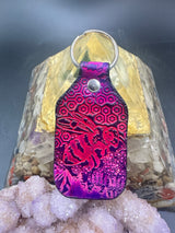 Stamped Leather Keychain - Bees 2.0