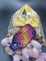 Stamped Leather Keychain - Grateful Butterfly Stealie