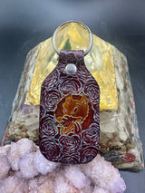 Stamped Leather Keychain - Grateful Dire Wolf