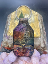 Stamped Leather Keychain - Grateful Dire Wolf