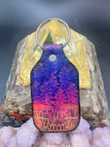 Stamped Leather Keychain - Grateful Large Stealie