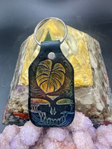 Stamped Leather Keychain - Grateful Large Stealie