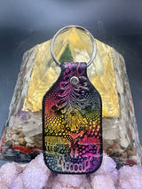 Stamped Leather Keychain - Grateful Large Stealie