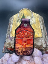 Stamped Leather Keychain - Grateful Large Stealie