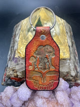 Stamped Leather Keychain - Grateful Large Stealie