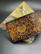 Stamped Leather Bifold Wallet - Expanding Geometrics