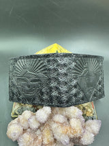 Stamped Leather Bifold Wallet - Grateful Cats Under the Stars