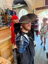 Stamped Leather Pauldrons - Minimal Design