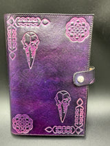 Stamped Leather Renn Fair Journal - Raven Skull