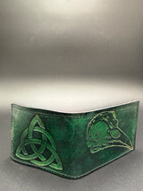 Stamped Leather Bifold Wallet - Raven/Crow Skull