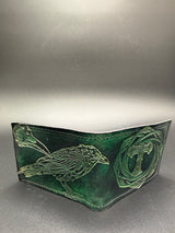 Stamped Leather Bifold Wallet - Raven/Crow Skull