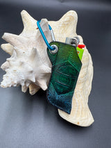 Stamped Leather Lighter Case - Jade Cicada