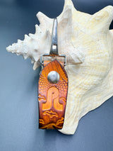 Stamped Leather Accessory Clip - Pretty Lights