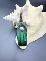 Stamped Leather Accessory Clip - Jade Cicada