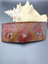 Stamped Leather Bifold Wallet - Grateful Cats Under the Stars