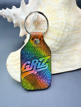 Stamped Leather Keychain - Griz
