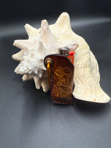 Stamped Leather Lighter Case - Mushrooms