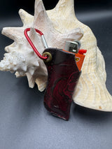 Stamped Leather Lighter Case - Skulls