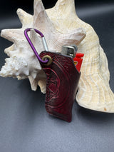 Stamped Leather Lighter Case - Skulls