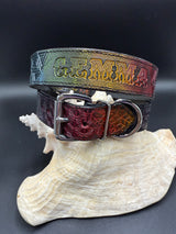 Stamped Leather Dog Collar - Medium 1 1/2” Wide