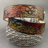Stamped Leather Belt - Grateful Nature