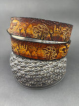 Stamped Leather Belt - Grateful Nature
