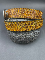 Stamped Leather Belt - Grateful Nature
