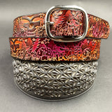 Stamped Leather Belt - Grateful Nature