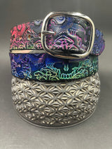 Stamped Leather Belt - Grateful Nature