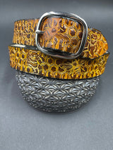 Stamped Leather Belt - Grateful Nature