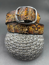 Stamped Leather Belt - Grateful Nature