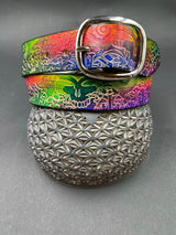 Stamped Leather Belt - Grateful Nature