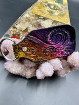 Stamped Leather Keychain - Tentacles