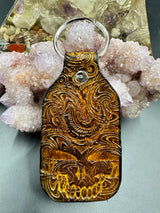 Stamped Leather Keychain - Tentacles