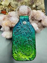 Stamped Leather Keychain - Tentacles