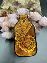 Stamped Leather Keychain - Tentacles