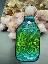 Stamped Leather Keychain - Tentacles