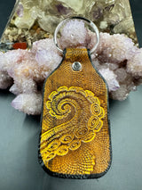 Stamped Leather Keychain - Tentacles
