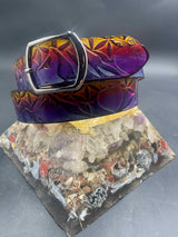 Stamped Leather Belt - Mountains