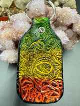 Stamped Leather Keychain - Tentacles