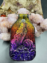 Stamped Leather Keychain - Tentacles