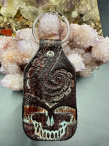 Stamped Leather Keychain - Tentacles